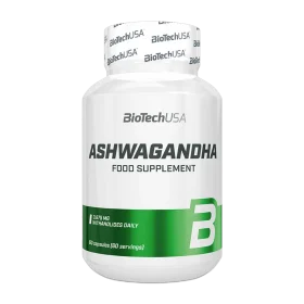 Ashwagandha 60 capsules BioTechUSA extrait standardise anti stress et cortisol Tunisie vitaminshop.tn